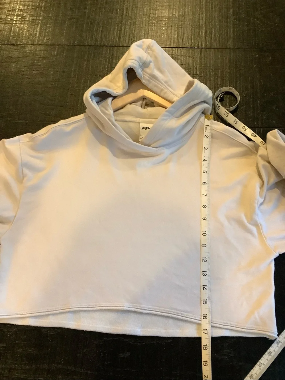 Nike Yoga Cropped Hoodie Sweatshirt in Light Cream - Picture 6 of 6
